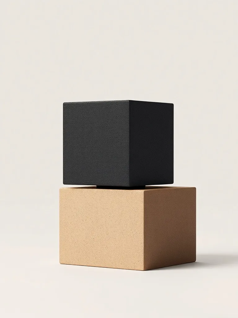 An abstract geometric representation of two balanced blocks,
