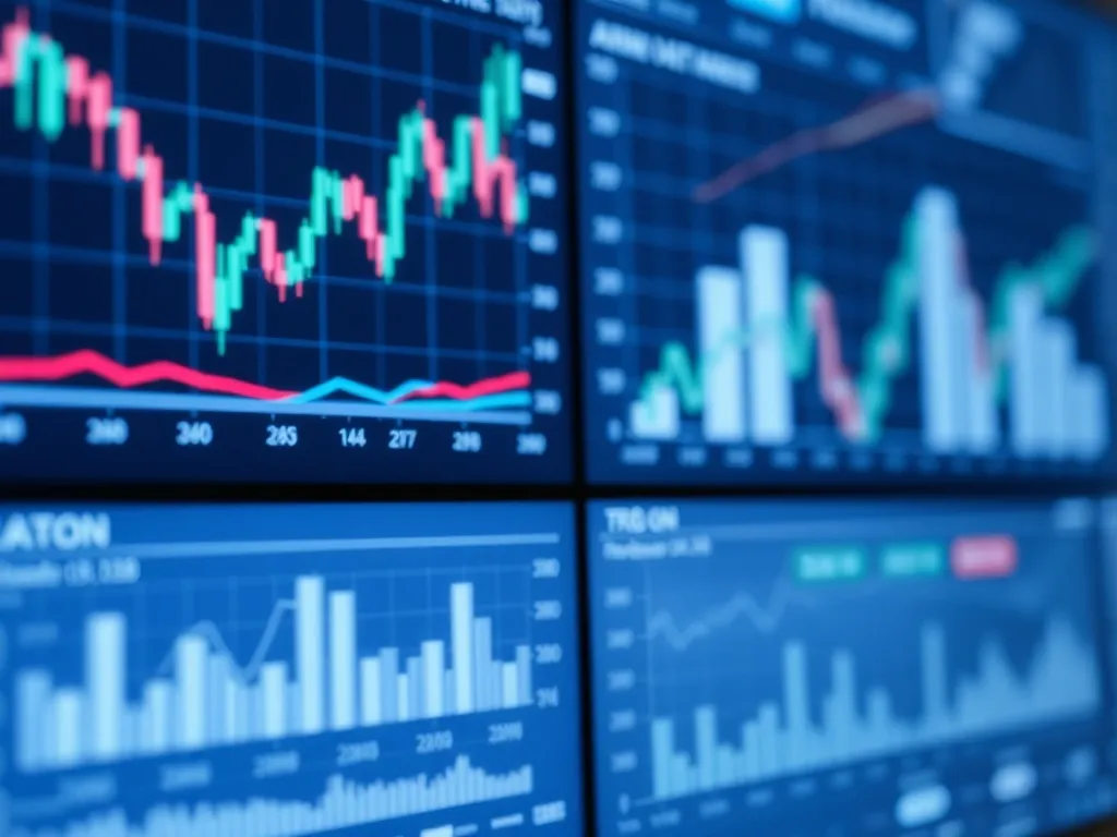 A minimalist close-up of a financial terminal showing abstra