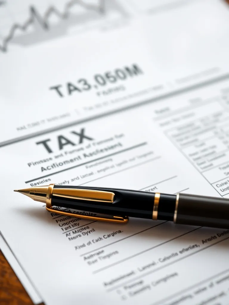 A close up of a financial document with a focus on tax forms