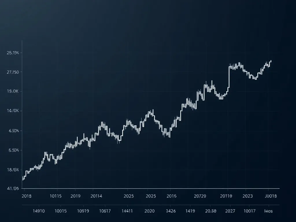 A minimalist technical chart showing stock market trading ho